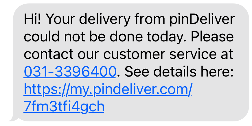 Delivery not completed